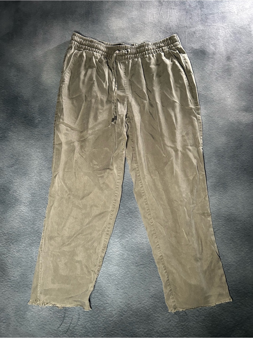 Lands' End Women’s Drawstring Chinos in Olive Green